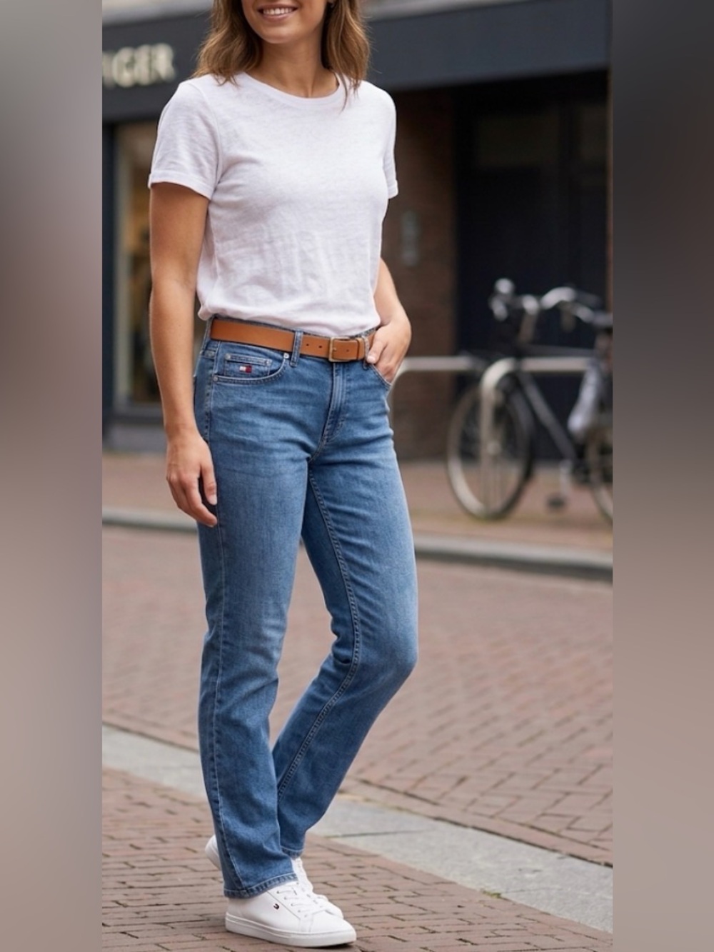 Tommy Hilfiger Mid Blue Straight Leg Jeans